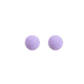 Beaded Ball Heart Stud Earrings Colorful Seed Bead Texture view 9