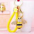 Striped Crystal Bee Keychains in Yellow and Multicolor with Braided Loops view 9