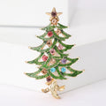 Jeweled Christmas Tree Brooch With Faceted Crystals And Polished Metal Details view 6