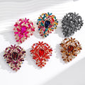 Silver Tone Heart Crystal Nine Designs Metal Brooch Pin view 4