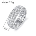 Silver Five Row Clear Stone Wide Ring Metal Jewelry Design view 5