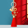 Jeweled Fortune Sheep Keychains in Five Colors with Matching Tassels view 1