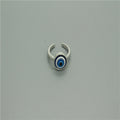 Round Enamel Evil Eye Adjustable Rings in Gold and Silver Tone view 6