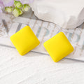 Colorful Matte Chunky Square Geometric Stud Earrings view 4