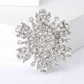 Layered Crystal Flower Cluster Brooch in Three Metal Tones view 8