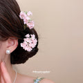 Floral Cluster U-Pin Hair Pins Six Colors Green Stems view 3