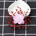 Beaded Flower Spray Brooch With Red Or Pink Accents view 6