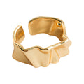 Silver Irregular Wavy Open Band Ring Crumpled Texture view 5