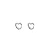 Silver Heart Hoops