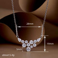 Silver Tone Round Pear Clear Cluster Pendant Necklace view 4