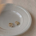 Gold Tone Clear Stone Mini Bow Huggie Ear Clips For Women view 3