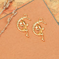 Moon and Angel Metal Charm in Three Vintage Finishes view 2