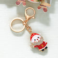 Eight Jeweled Christmas Santa Tree Snowman Bell and Reindeer Keychains view 2