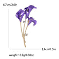 Enamel Calla Lily Trio Brooch Gold Stem Four Colors view 8