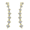 Clear Stone Ear Climber Crawler Earrings Three Tones view 3