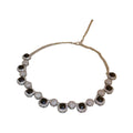 Black Cushion Crystal Link Necklace And Earrings In Silver Tone view 5