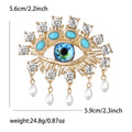 Crystal Eye Brooch with Pearl Fringe in Two Iris Colors view 6