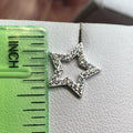 Silver Tone Open Star Clear Stone Outline Stud Earrings view 3