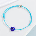 Round Blue Evil Eye Cord Bracelets in Six Bright Colors view 6
