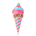 Pink Blue Enamel Ice Cream Cone Brooch Gold Rhinestone Pin view 5