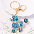 Rhinestone Poodle Dog Keychain Gold Tone Metal 4 Colors view 8