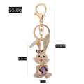 Rhinestone Rabbit Keychain Bow Crystal Gem Metal Charm view 2