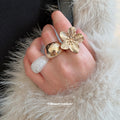 Flower Dome Resin Mix Six-Piece Ring Set 2 Metal Tones view 3