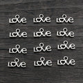 Small Silver Tone Love Script Charms for Jewelry Making view 2