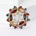 Marquise Crystal Floral Wreath Brooch in Navy or Multicolor view 4