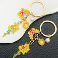Butterfly and Flower Bouquet Enamel Keychains, 4 Colors view 3