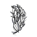 Openwork Feather Brooch with Crystal and Enamel Branches view 5