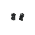 Black Crystal Pave Half Hoop Stud Earrings Dark Gunmetal view 5