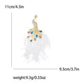 Rhinestone Peacock Feather Brooch Multicolor Crystal Tail view 7