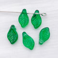 Mini Translucent Glass Leaf Beads in Ten Color Finishes view 7