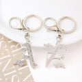Silver Rhinestone Letter Keychain Initial Metal Bag Charm view 2