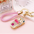 Jeweled Convertible Car Keychains in Four Colors with Braided Loops view 10