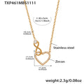 Infinity Heart Zircon Necklace Bracelet Gold Steel Two-Tone view 8