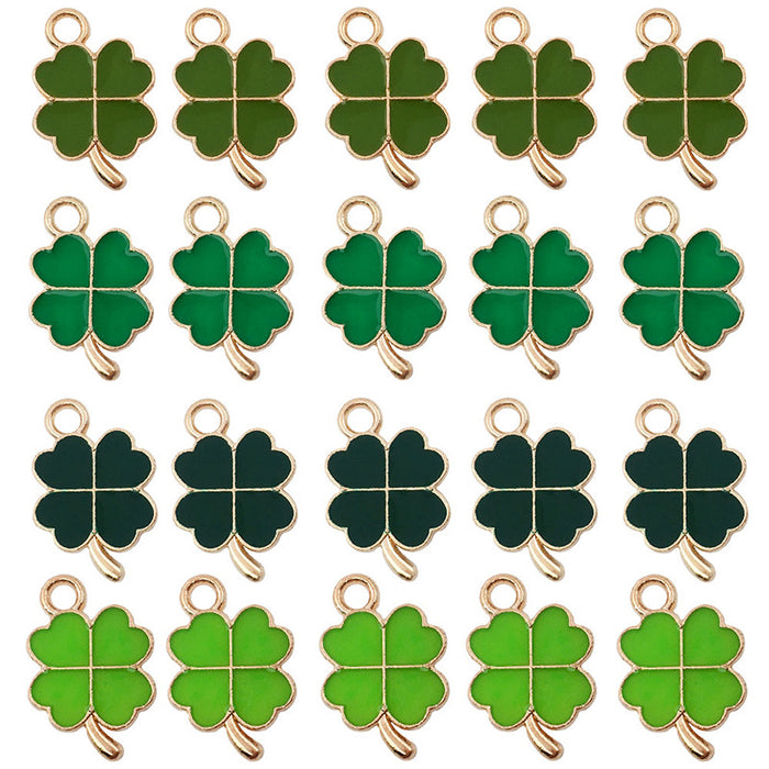 Colorful Four-Leaf Clover Metal Charms for Jewelry and Craft Projects
