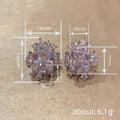Silver Tone Marquise Crystal Starburst Stud Earrings view 4