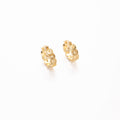 Gold and Silver Coin Motif Textured Small Hoop Earrings view 5