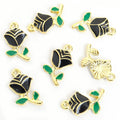 Enamel-Look Gold Silver Rose Alloy Charms in 14 Styles view 8
