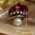 Pearl-Like Double-Orb Open Ring In Gold Silver And Two-Tone view 4