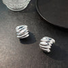 Silver Ribbed Hoops