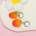 Silver Tone Miniature Fruit Huggie Drop Earrings in Thirteen Designs view 8