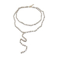 Layered Beaded Necklace with Long Curved Drop in Four Colorways view 5