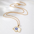 Gold Tone Elephant Evil Eye Pendant Necklace 7 Colors view 4