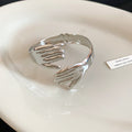 Sculpted Hands Open Cuff Bracelet Gold Silver Metal view 6