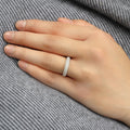 Triple-Row Pave Slim Band Ring In Polished Silver Tone view 3