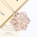 Six Petal Rhinestone Snowflake Ornament Green Red Clear view 4