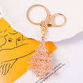 Enamel Rhinestone Christmas Tree Keychain Gold Clasp 4 Colors view 4